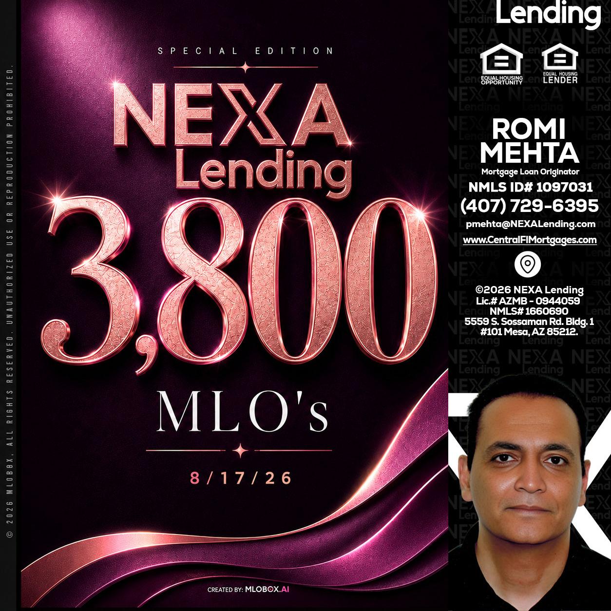 3800 MLOs - Romi Mehta -Mortgage Loan Originator