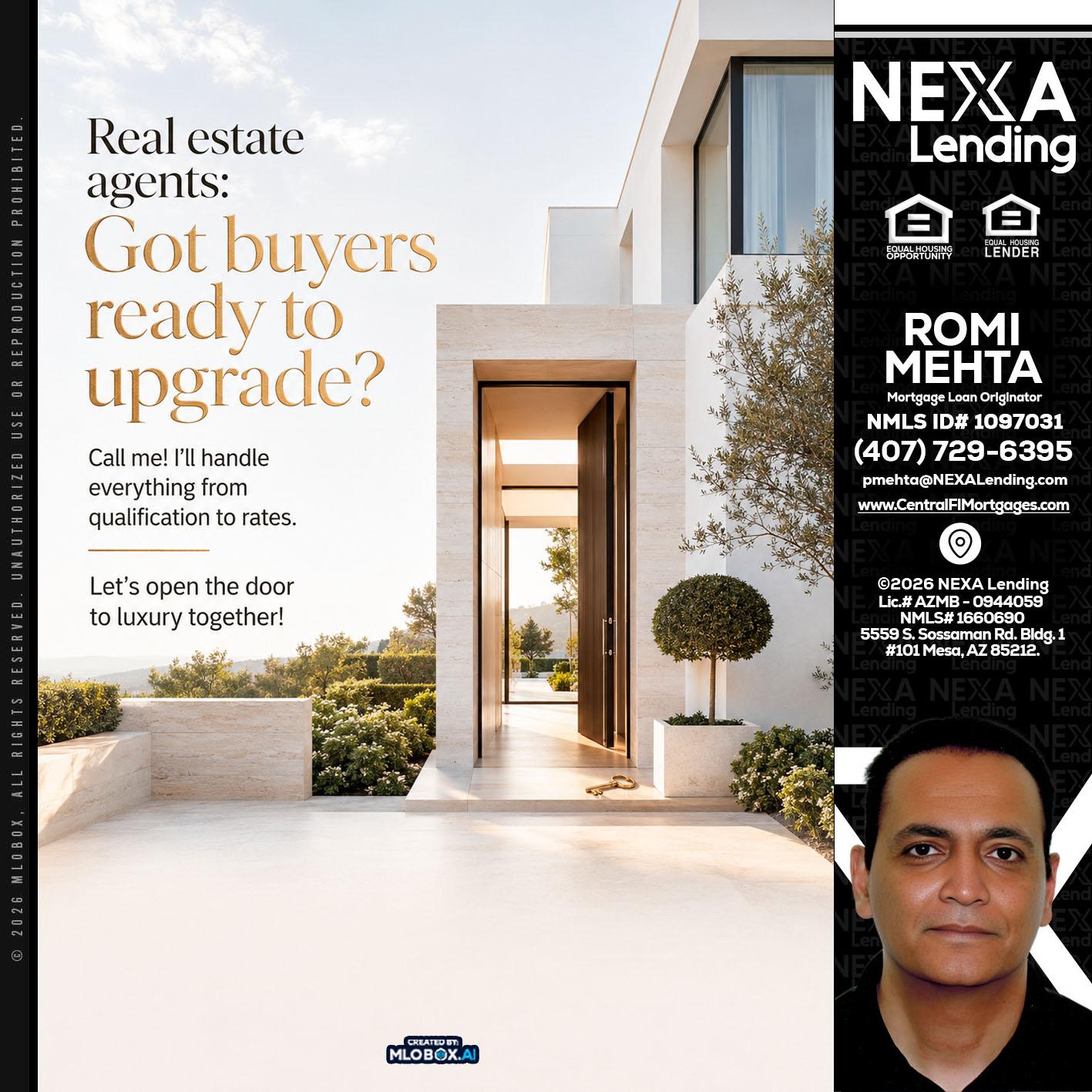 REAL ESTATE AGENTS - Romi Mehta -Mortgage Loan Originator