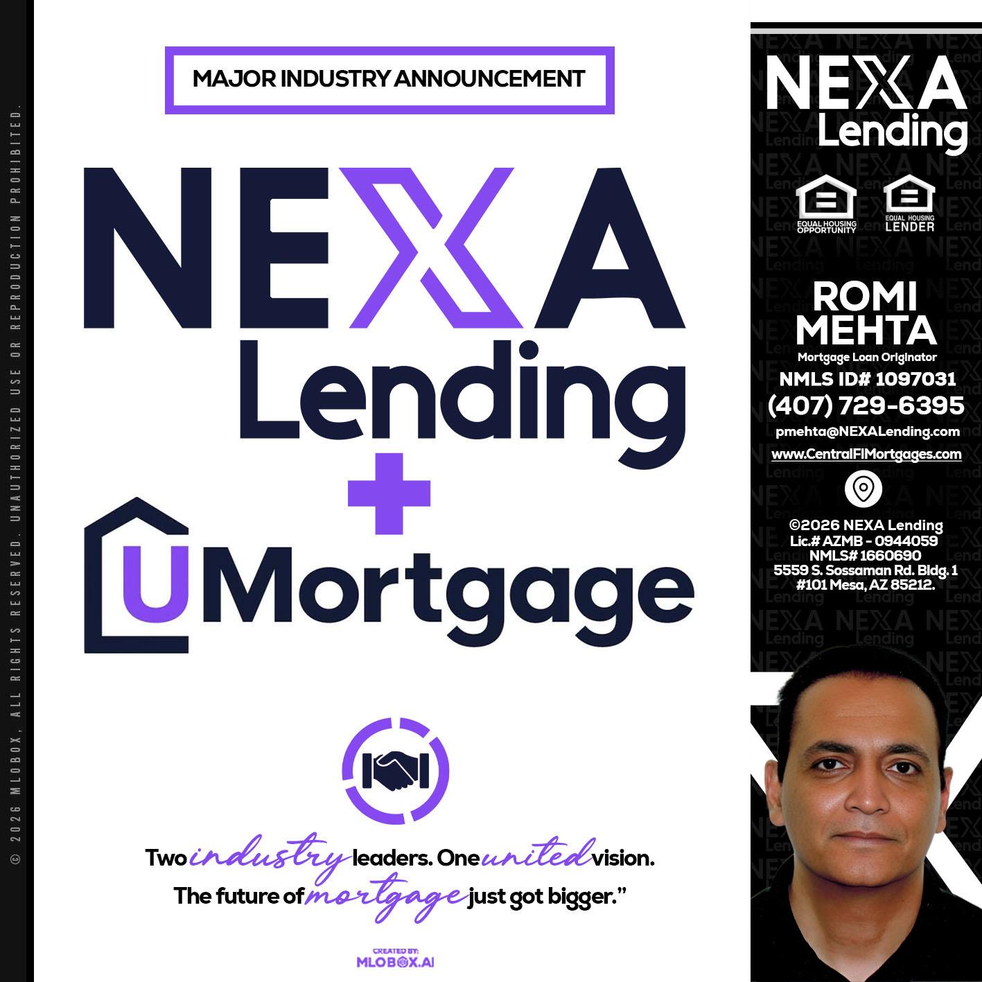 NEXA LENDING U MORTGAGE - Romi Mehta -Mortgage Loan Originator