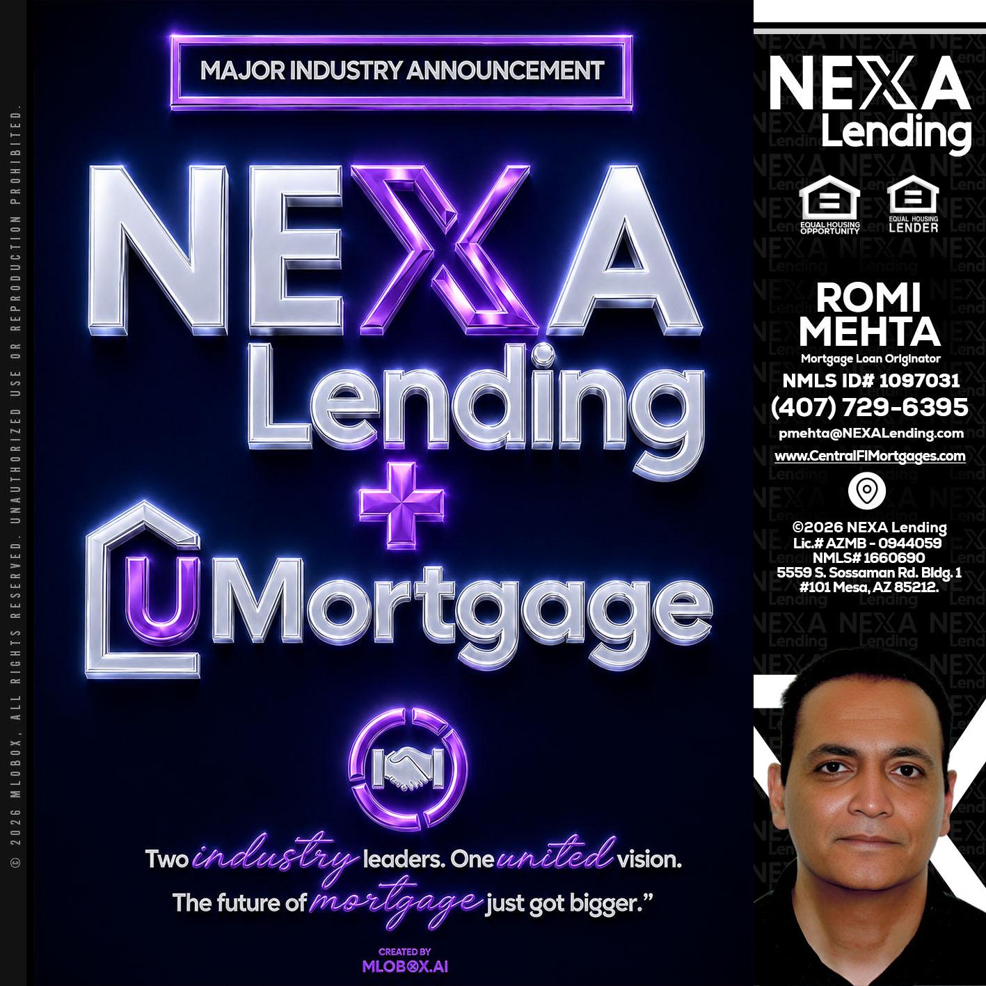 NEXA LENDING U MORTGAGE - Romi Mehta -Mortgage Loan Originator