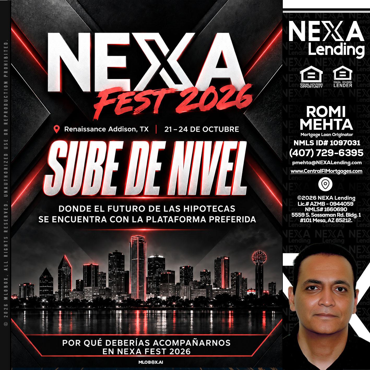 NEXA fest 2026 - Romi Mehta -Mortgage Loan Originator
