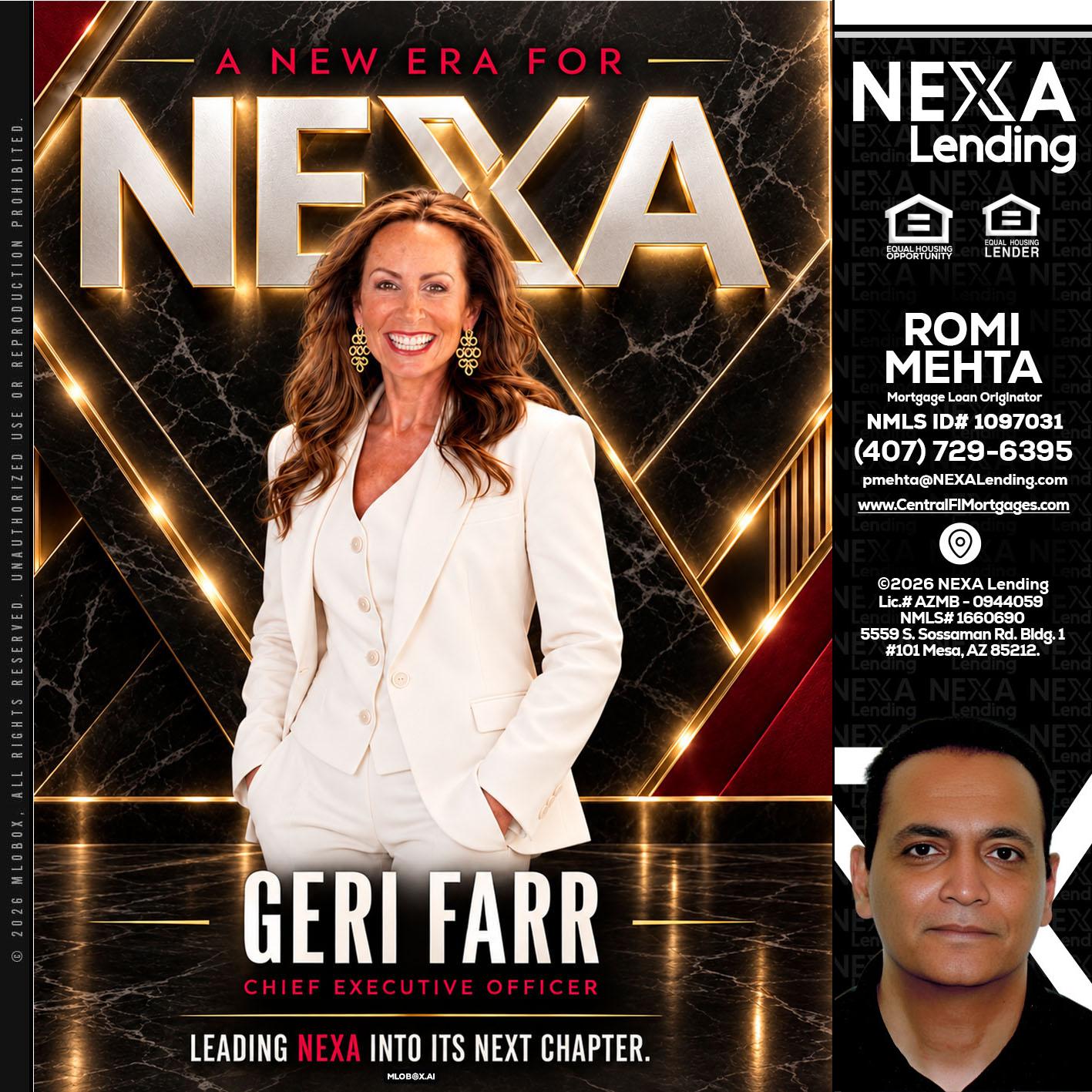 GERI FARR - Romi Mehta -Mortgage Loan Originator