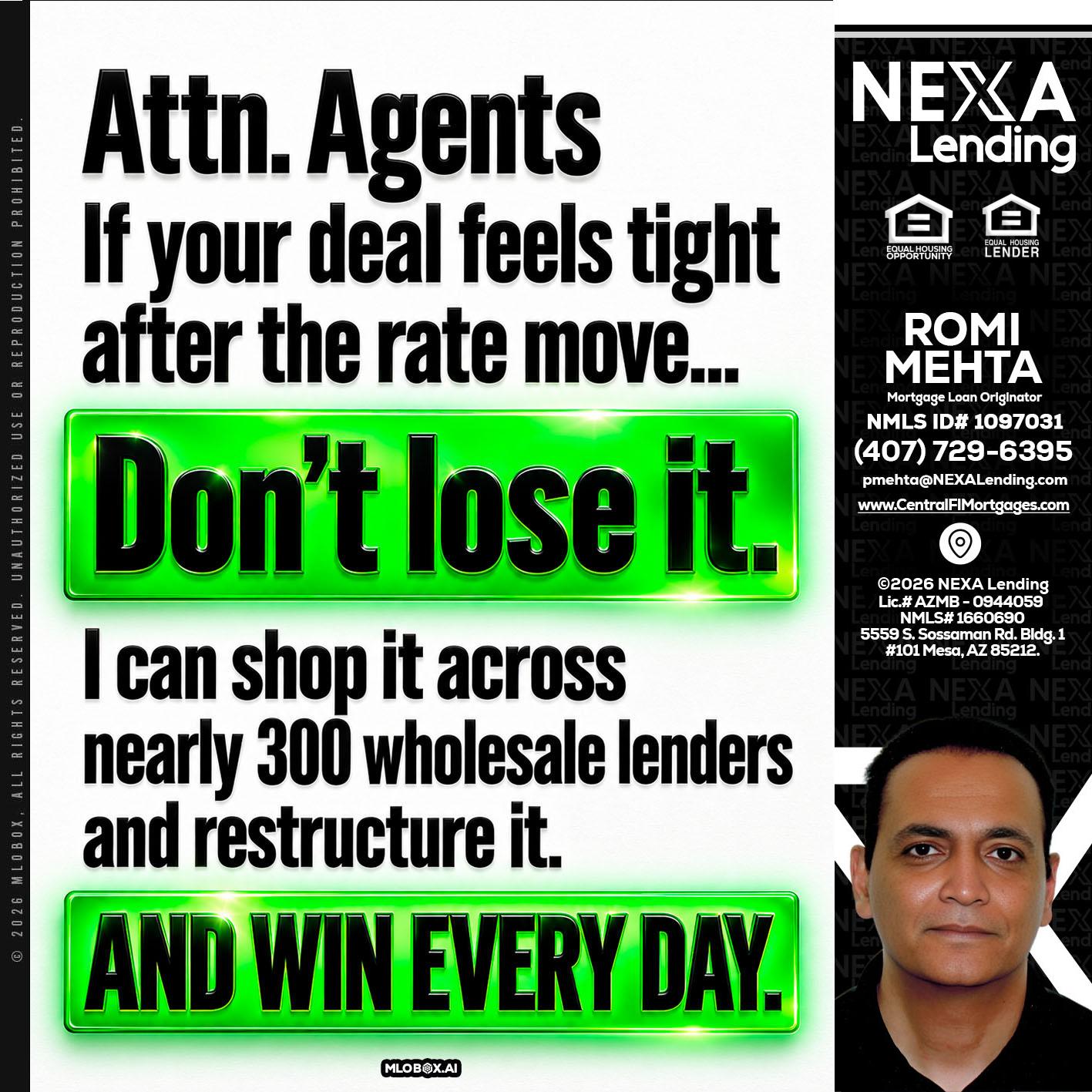 attention agents - Romi Mehta -Mortgage Loan Originator