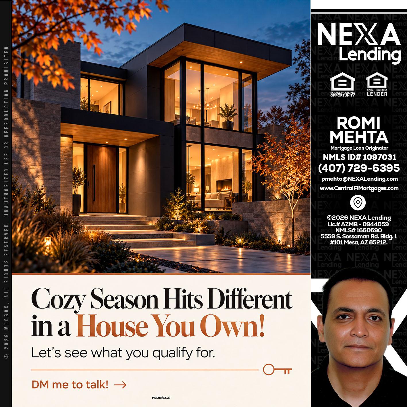 COZY SEASON - Romi Mehta -Mortgage Loan Originator