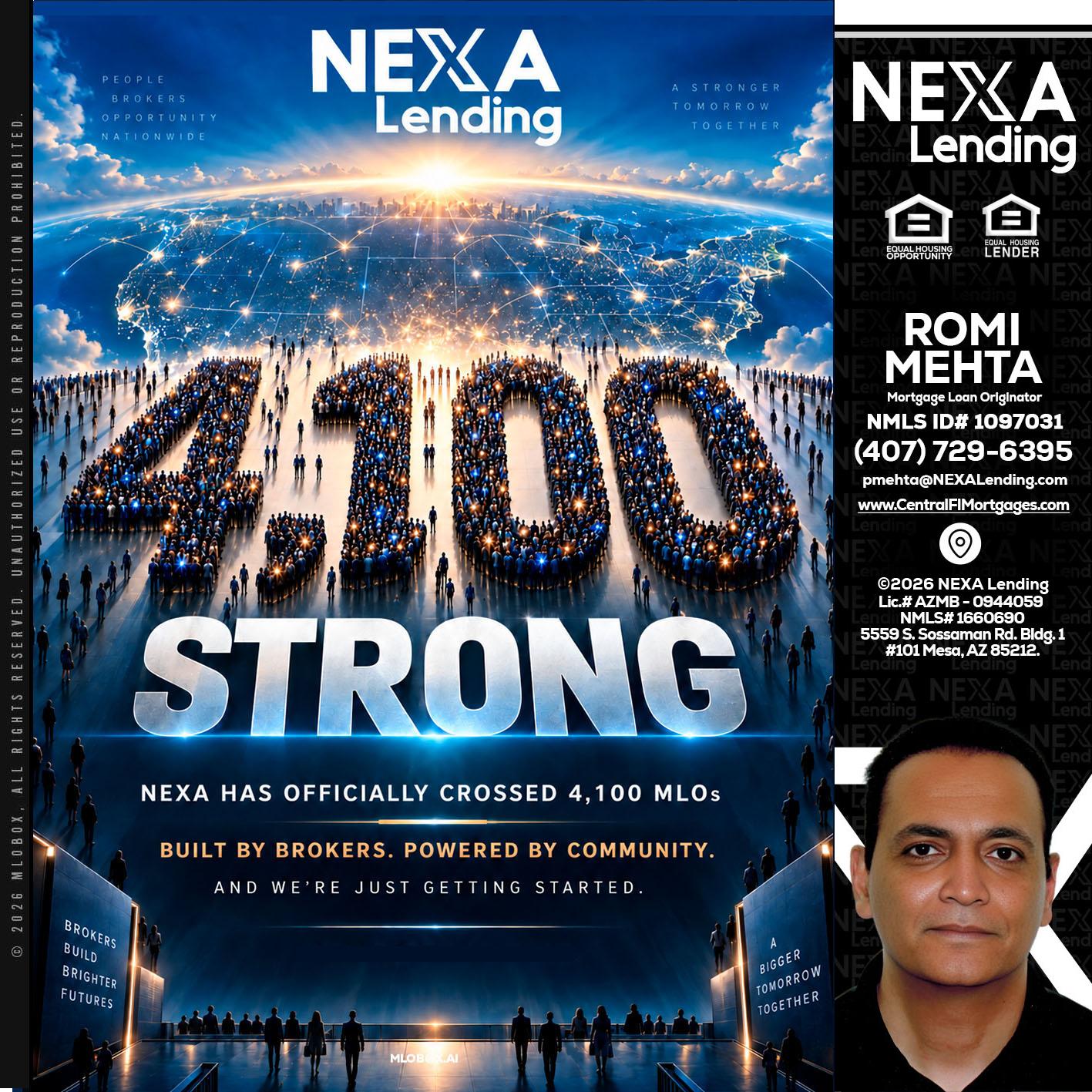 4,100 MLOs - Romi Mehta -Mortgage Loan Originator